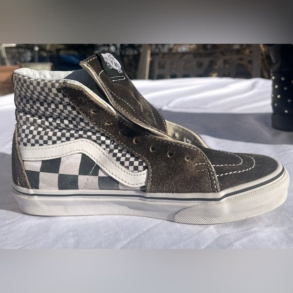 Vans | Women’s Suede Filmore Brown and White Checker Mix High Tops | Size 6 - Picture 6 of 12